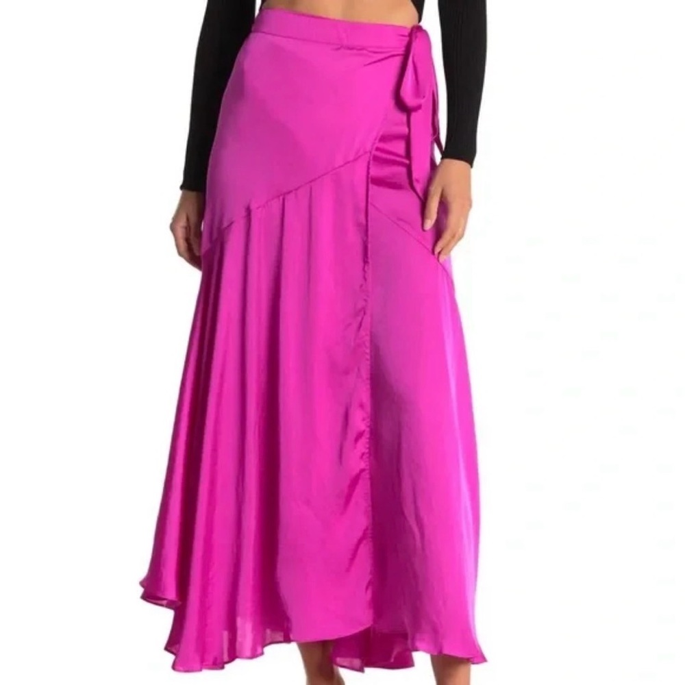 Free People Neon Orchid Wrap-Style Maxi Skirt
